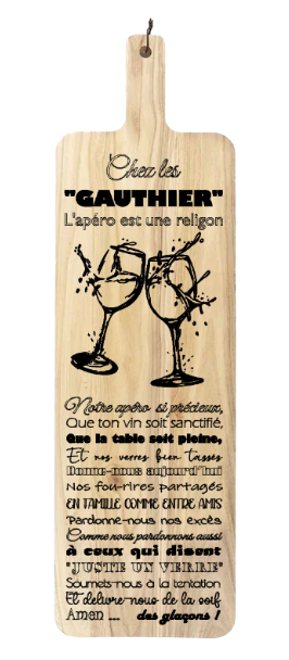 Planche apéro XXL gravée – cadeau original