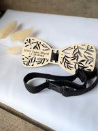 nœud papillon pour mariage cadeau fête des pères, Noël, anniversaire, TEAM EVG. personnalisé avec prénom gravé, date ou initiales ruban au choix