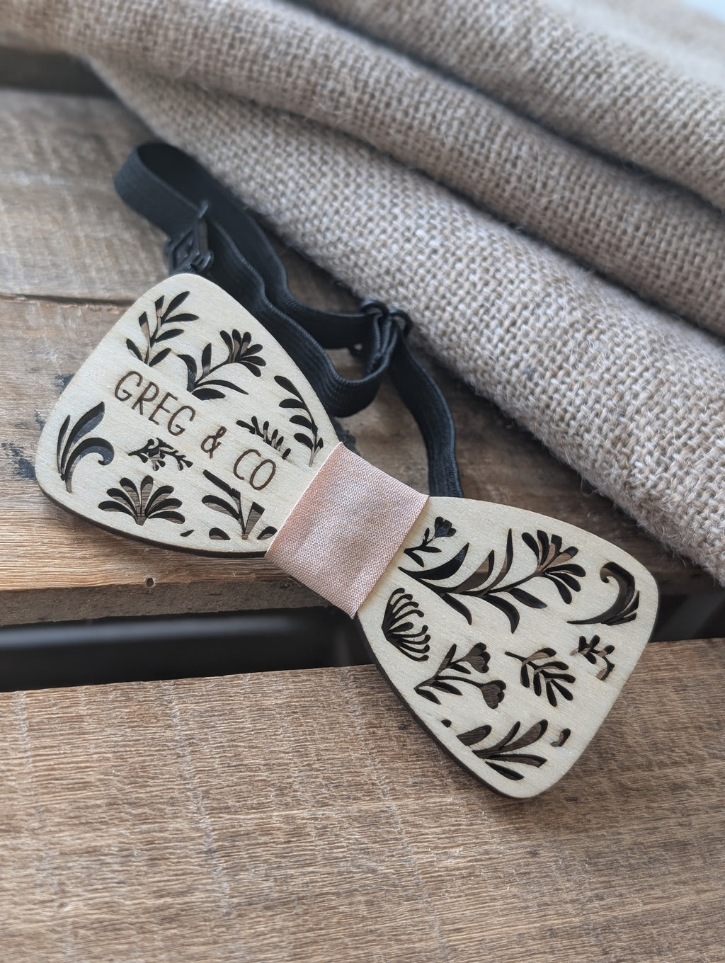 nœud papillon champêtre homme idéal mariage cadeau fête des pères, Noël, anniversaire, EVG. personnalisé avec prénom gravé, date ou initiales 