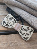 nœud papillon champêtre homme idéal mariage cadeau fête des pères, Noël, anniversaire, EVG. personnalisé avec prénom gravé, date ou initiales 