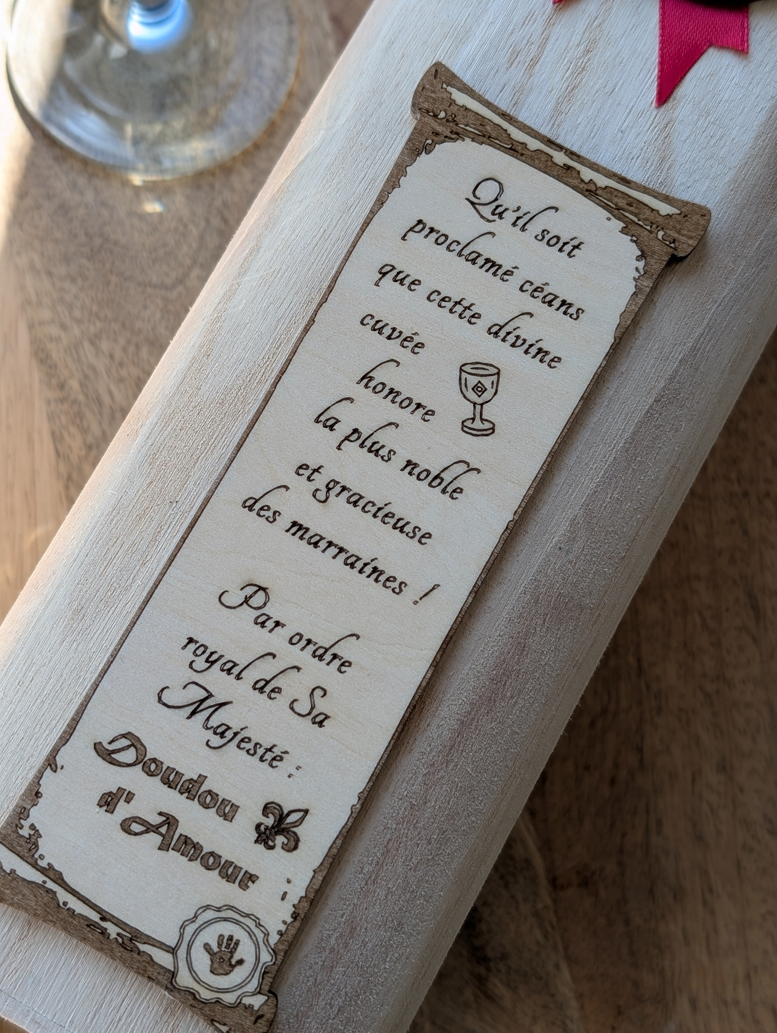 Coffret vin personnalisé –  Meilleur Parrain ou Meilleure Marraine