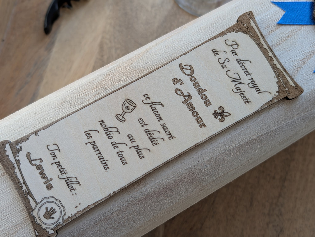 Coffret vin personnalisé –  Meilleur Parrain ou Meilleure Marraine