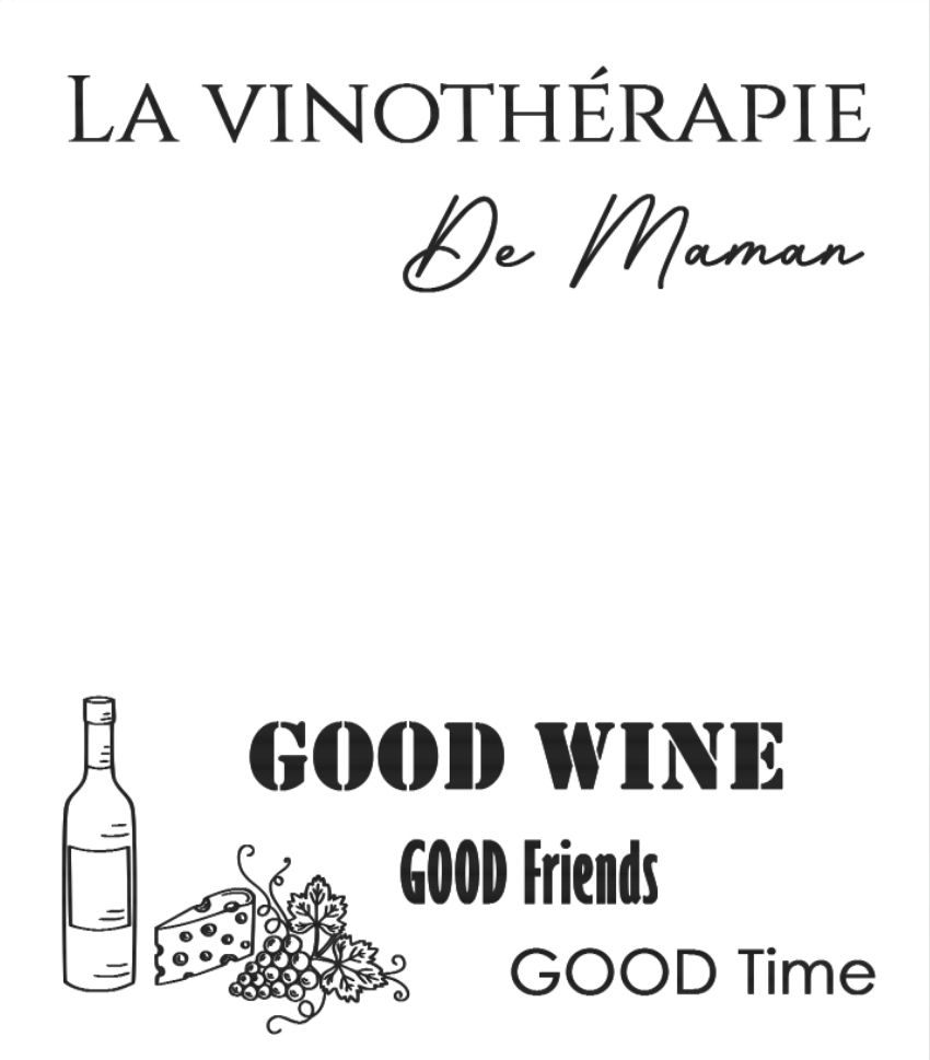 Gravure laser Vinothérapie De Maman sur coffret bois cadeau Fête des Mères vin fête des pères, amis famille cadeau unique personnalisé