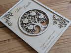 Décoration murale arbre de vie bois gravé personnalisé prénoms famille cadeau original — Artesama