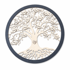 arbre de vis en bois découpe laser gravure prénoms personnalisés sur fond blanc