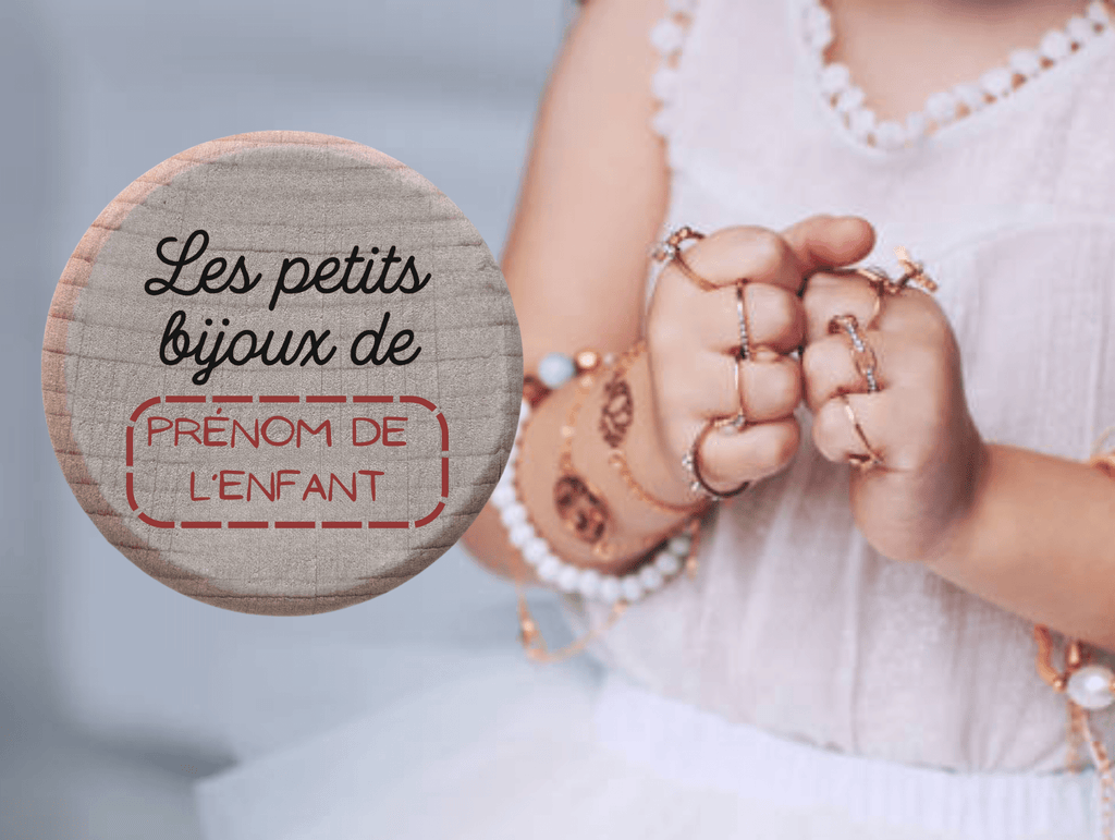 Boîte à trésors bois hêtre gravée laser Les petits bijoux de prénom enfant cadeau fille fait main