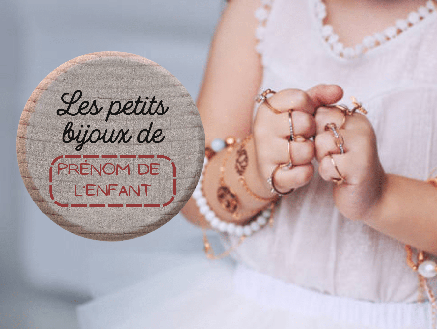 Boîte à trésors bois hêtre gravée laser Les petits bijoux de prénom enfant cadeau fille fait main