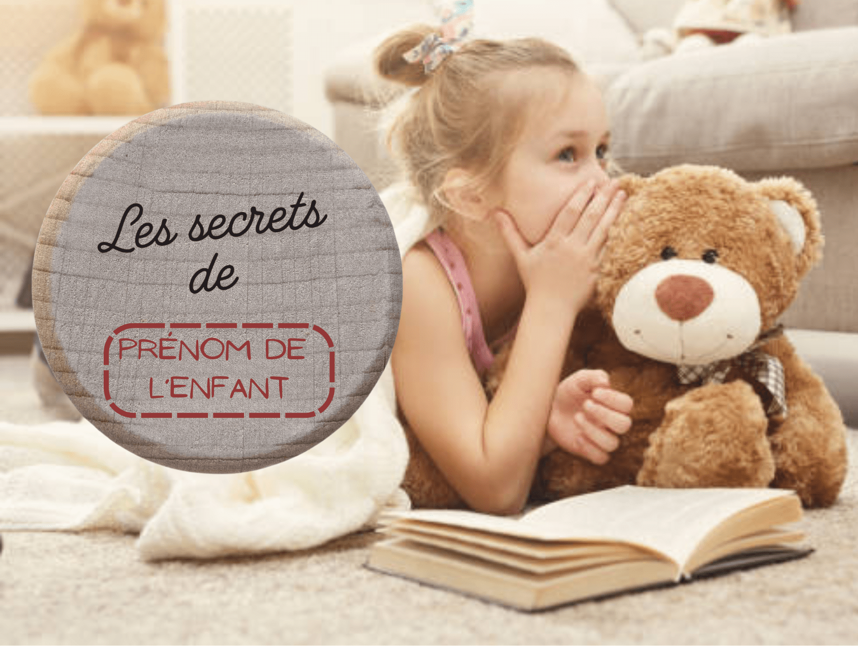 Boîte à trésors bois hêtre gravée Les secrets de prénom enfant cadeau anniversaire fait main France