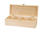 Boîte rangement thé bois 4 compartiments intérieur brut naturel organiseur tisanes
