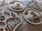 boules fêtes noël animaux de compagnie chien chat gravure laser prénom patte