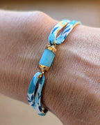 bracelet turquoise quartz pierre naturelle porté