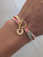 bracelet liberty avec breloque étoile galaxie. idéal cadeau femme bijou artisanal