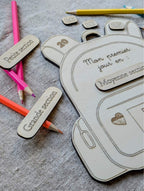 Cartable personnalisé en bois  – Premier jour