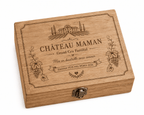 Coffret sommelier personnalisé en bois gravé laser, modèle Château Maman Grand Cru Familial, cadeau fête des mères