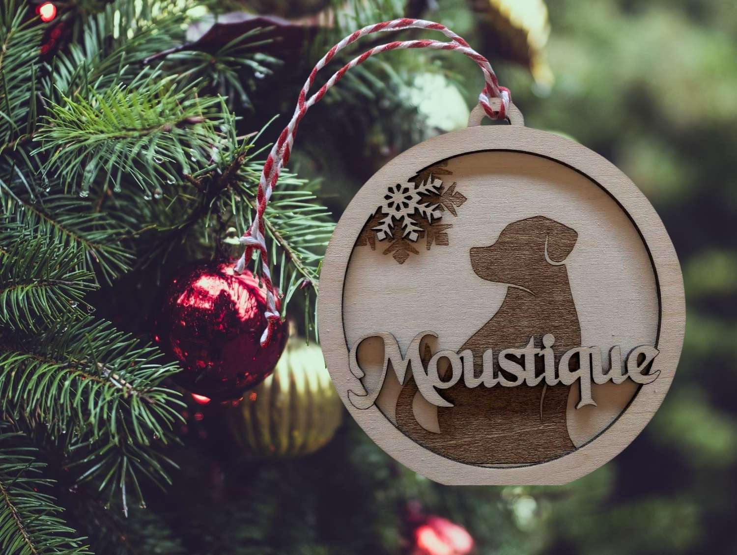 boule chien prénom gravé