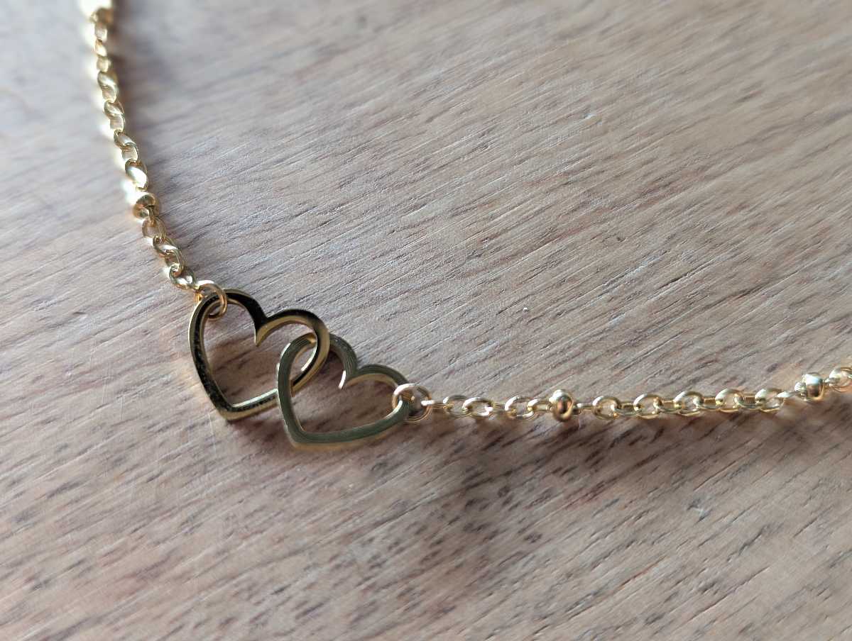 collier femme coeurs hypoallergénique doré acier cadeau
