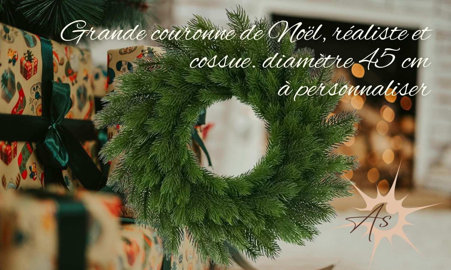 photo de la couronne de Noël nue.  diamètre 45 cm