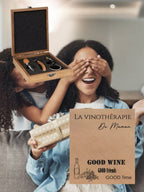Gravure laser Vinothérapie De Maman sur coffret bois cadeau Fête des Mères vin