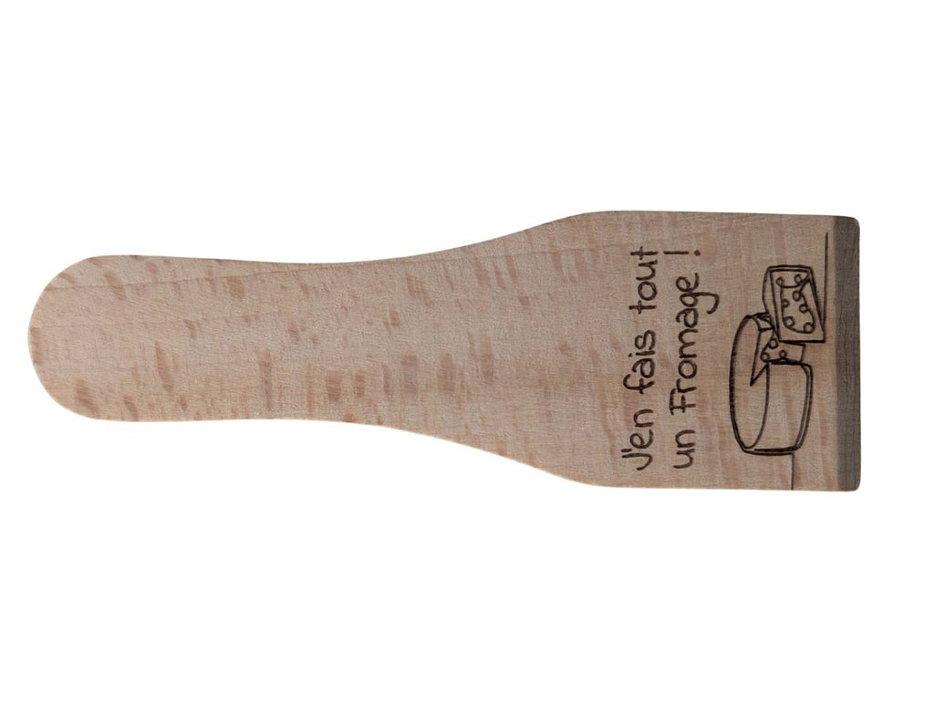 Spatule raclette bois gravure j'en fais tout un fromage expression humoristique