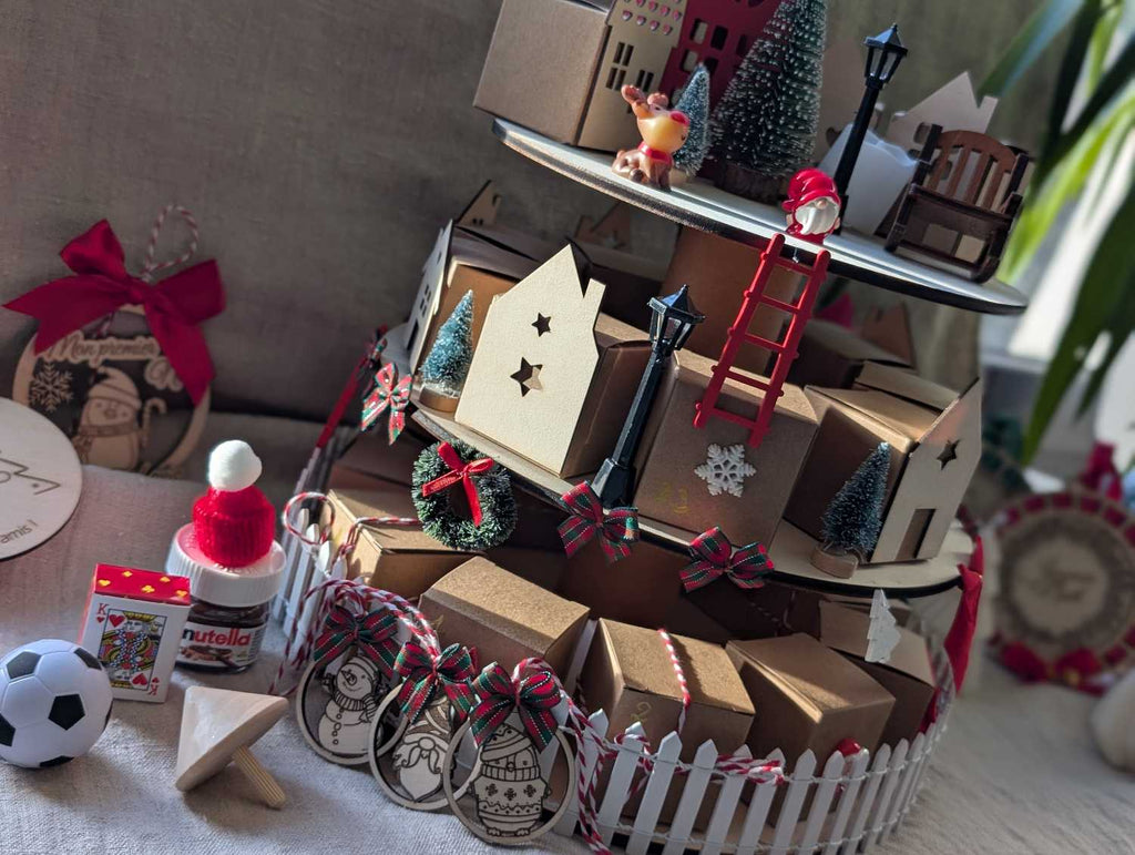 village de noël en bois fait main artisanat français