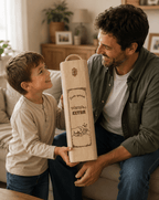 Coffret bois 1 bouteille personnalisé gravé "Parrain Extra" cadeau parrain filleul fait main France Artesama