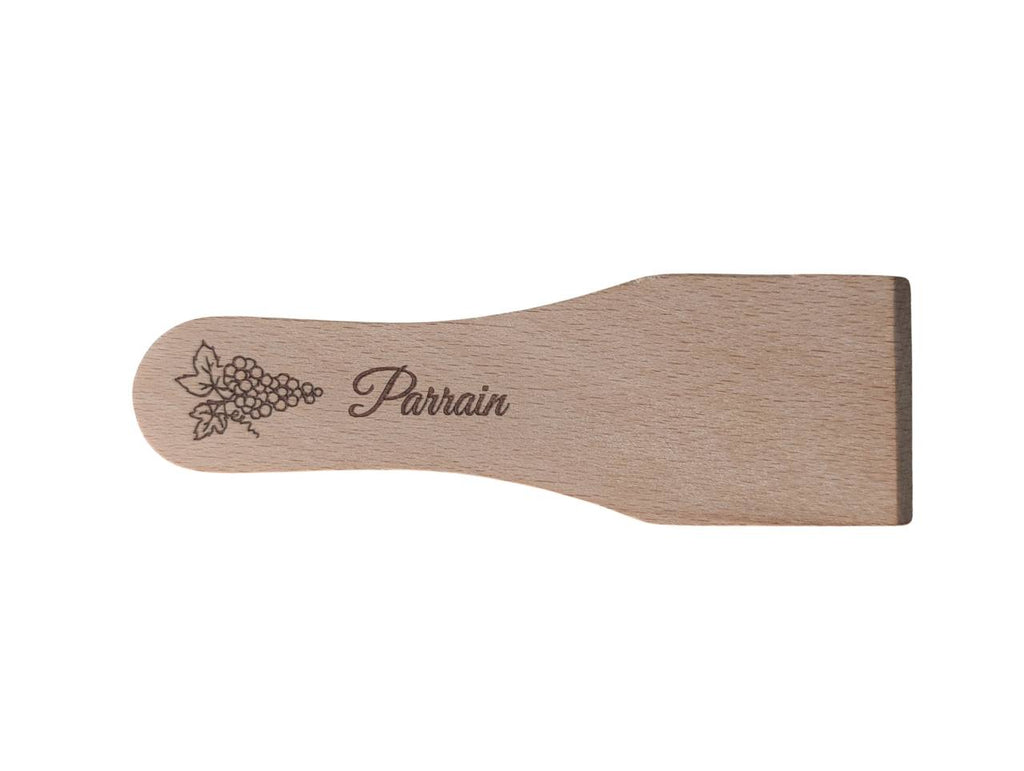 Spatule à raclette en bois personnalisée avec gravure laser prénom Artesama