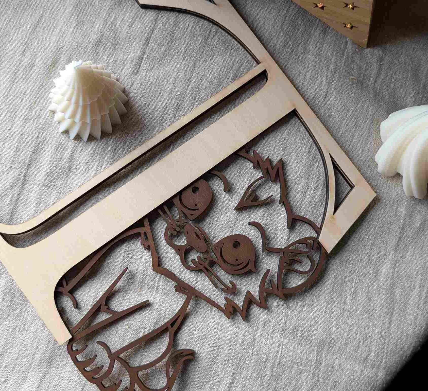 Lettre Prénom Bois Personnalisée Lionceau | Déco Chambre Enfant