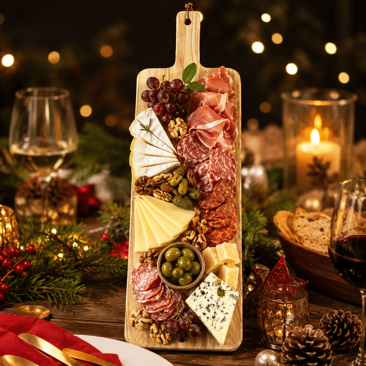 Planche apéro XXL bois gravée laser charcuterie fromage raisins cadeau convivial fait main France