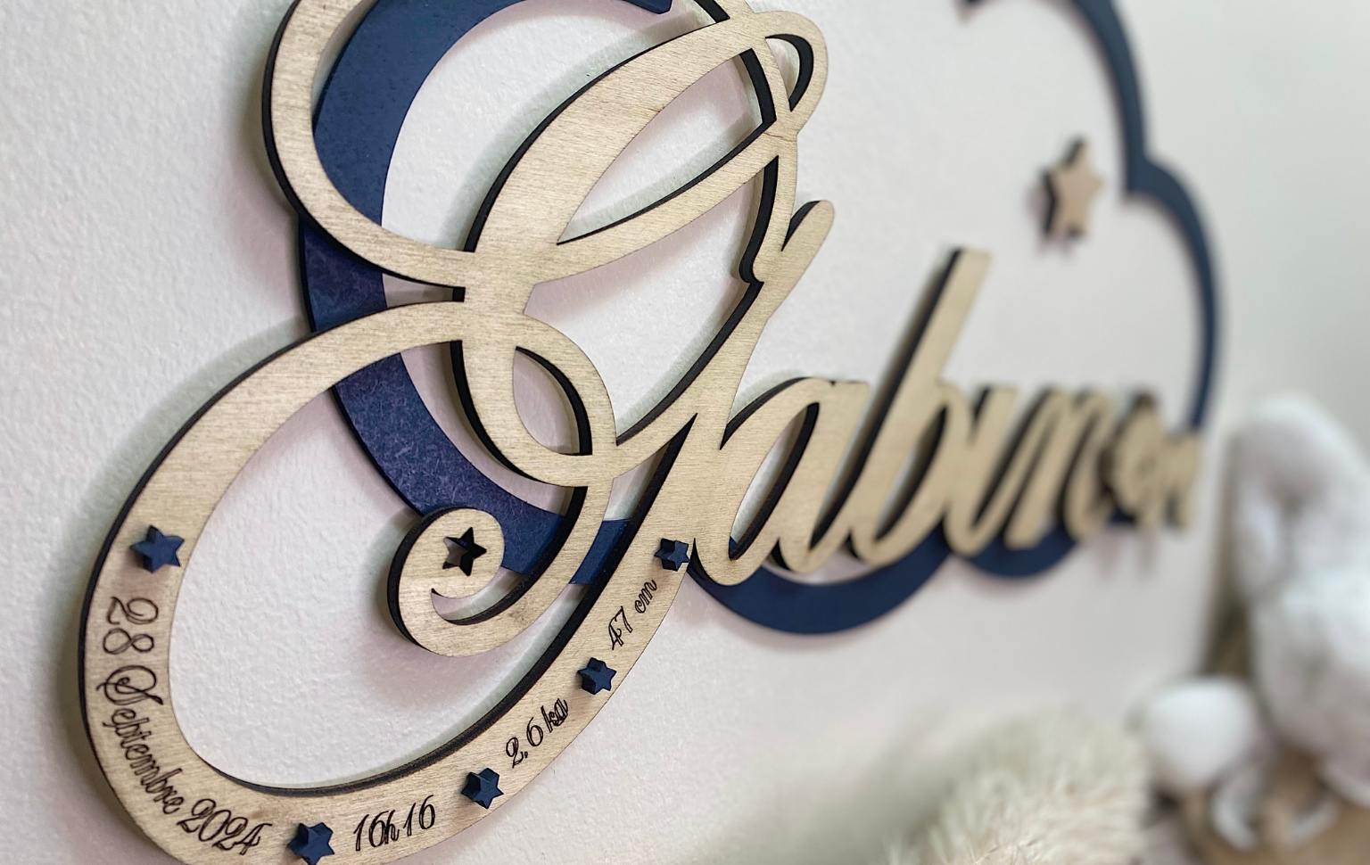 Prénom chambre enfant cadeau personnalisé gravure laser