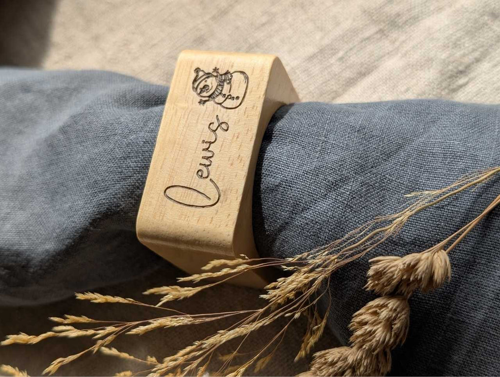 rons de serviette prénomgravé bonhomme de neige noel