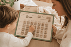 semainier en bois aimanté évolutif pour enfant et parents. aide mémoire ludique . personnalisé avec prénom de l'enfant