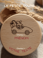 Boîte à dents de lait bois hêtre gravée laser modèle Petite Souris personnalisable prénom et texte cadeau naissance fait main France Artesama