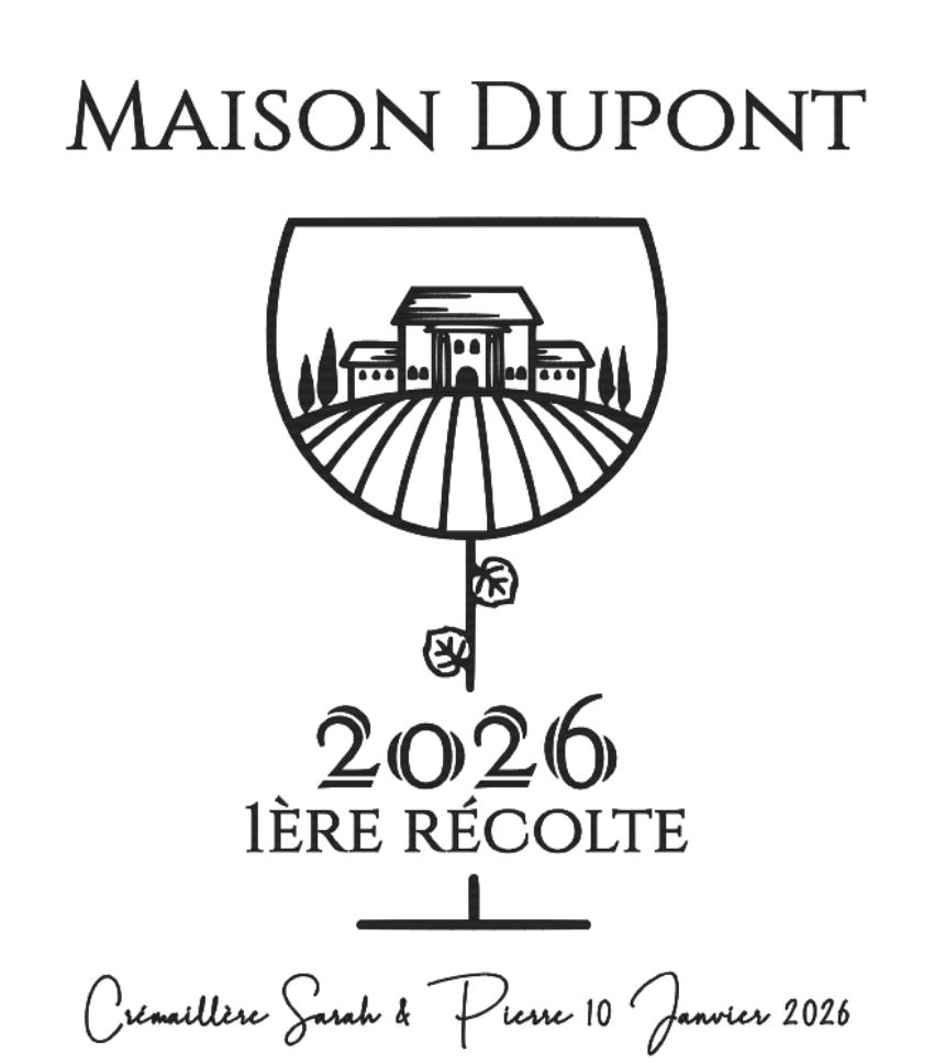 Coffret sommelier bois gravé Maison Dupont 2026 Première Récolte cadeau crémaillère