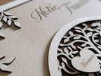 Arbre de vie bois laser 3D cœurs prénoms titre message personnalisé cadeau grands-parents — Artesama